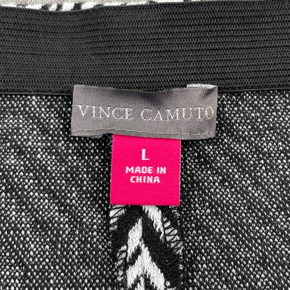 Vince Camuto Skirt Womens L Black White Zebra Jacquard Knit Pencil Office Career - Picture 3 of 10